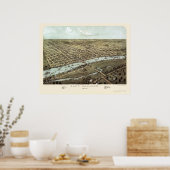 East Saginaw, MIパノラママップ – 1867 ポスター (キッチン)