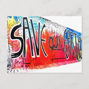 East Side Gallery, Berlin Wall, Our 救 Earth (2) ポストカード