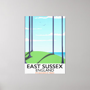 East Sussex, England train poster キャンバスプリント