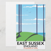 East Sussex, England train poster 便箋 (正面/裏面)