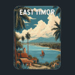 East Timor Illustration Travel Art Vintage マグネット<br><div class="desc">East Timor in a vector art style. From the laid-back capital of Dili to the vibrant marine life around Atauro Island,  East Timor promises a unique and authentic travel experience for those seeking culture,  nature,  and adventure.</div>