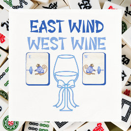 East Wind West Wine Mahjong Napkins Chinoiserie  スタンダードカクテルナプキン