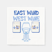 East Wind West Wine Mahjong Napkins Chinoiserie スタンダードカクテルナプキン (正面)