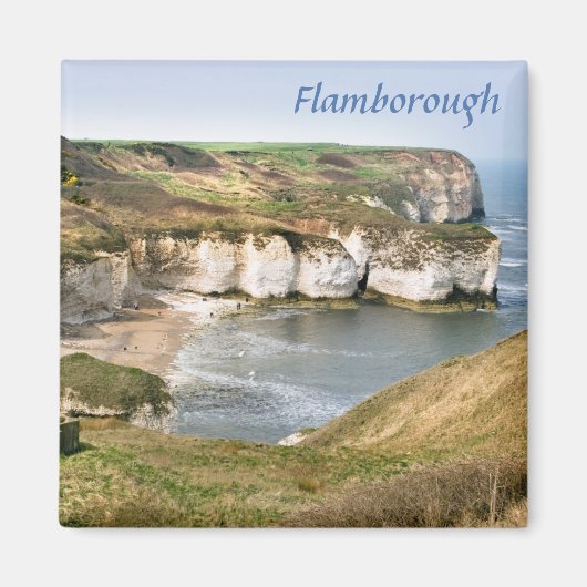 East YorkshireのFlamborough記念写真 マグネット (正面)