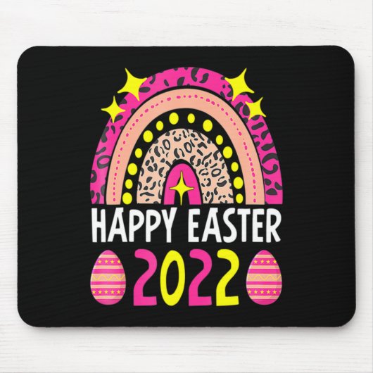 Easter 2022 rainbow cute happy easter 2022 women マウスパッド (正面)