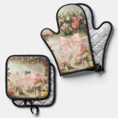 Easter Apron 鍋つかみ&鍋敷きセット (正面/裏面)