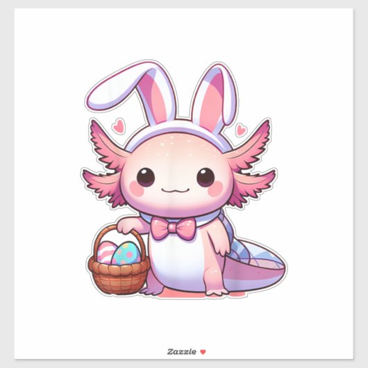 Easter Axolotl Bunny Ears Eggs T-Shirt シール (シート)