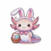 Easter Axolotl Bunny Ears Eggs T-Shirt シール (正面)