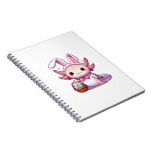 Easter Axolotl Bunny Ears Eggs T-Shirt ノートブック (右側)