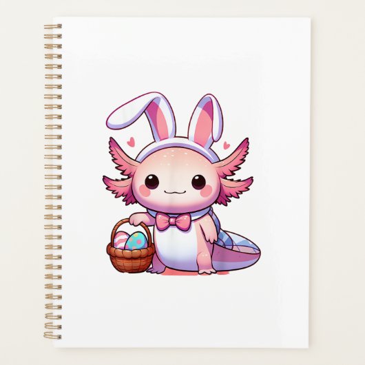 Easter Axolotl Bunny Ears Eggs T-Shirt プランナー手帳 (正面)