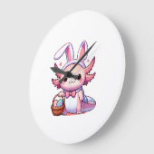 Easter Axolotl Bunny Ears Eggs T-Shirt ラージ壁時計 (傾斜)