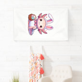 Easter Axolotl Bunny Ears Eggs T-Shirt 横断幕 (インサイチュ)