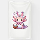 Easter Axolotl Bunny Ears Eggs T-Shirt 横断幕 (縦)