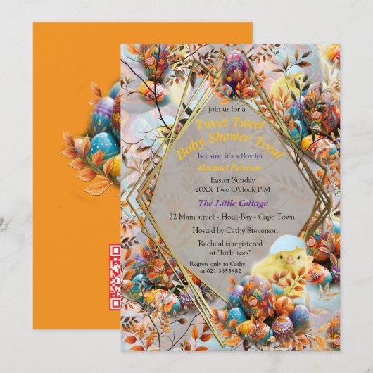 Easter Baby Celebration 招待状 (正面/裏面)