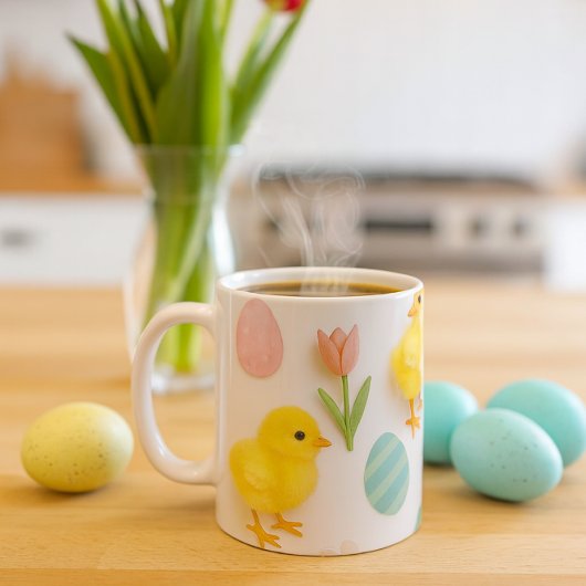 Easter Baby Chickens and Bunny Rabbits コーヒーマグカップ