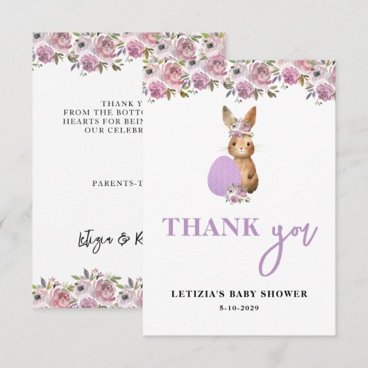 Easter Baby Shower サンキューカード (正面/裏面)