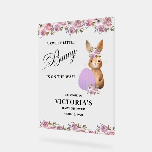 Easter Baby Shower Welcome アクリルサイン (傾斜)