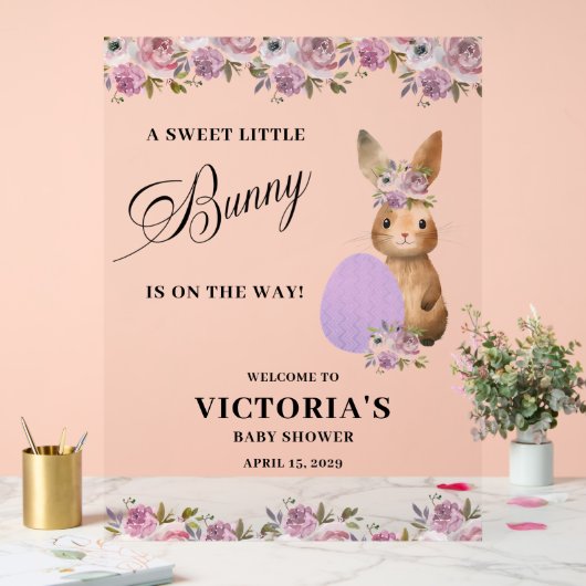 Easter Baby Shower Welcome アクリルサイン (ウェディング)