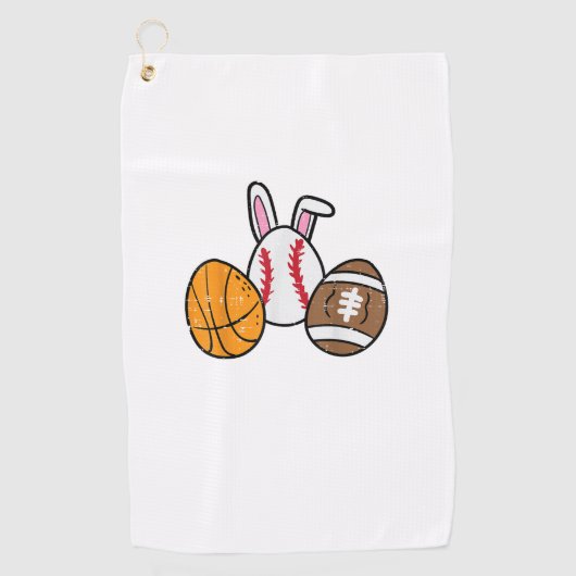 Easter Balls Basketball Baseball Football Boys Kid ゴルフタオル (正面)
