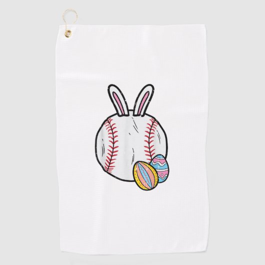 Easter Baseball Bunny Sports Men Boys Kids Toddler ゴルフタオル (正面)