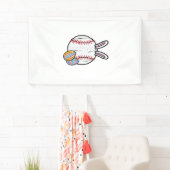 Easter Baseball Bunny Sports Men Boys Kids Toddler 横断幕 (インサイチュ)