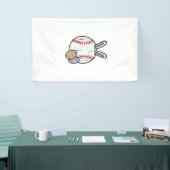 Easter Baseball Bunny Sports Men Boys Kids Toddler 横断幕 (トレードショー)