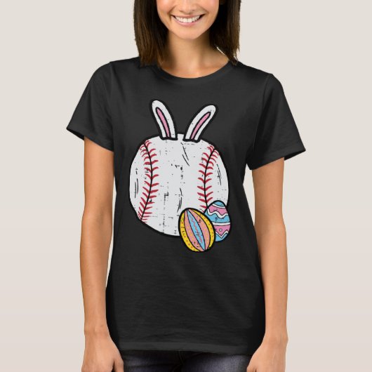 Easter Baseball Bunny Sports Men Boys Kids Toddler Tシャツ (正面)