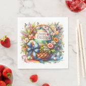 Easter Basket Eggs & Spring Flowers スタンダードランチョンナプキン (インサイチュ)