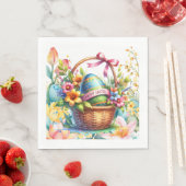 Easter Basket Eggs & Spring Flowers スタンダードランチョンナプキン (インサイチュ)
