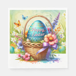 Easter Basket Eggs & Spring Flowers スタンダードランチョンナプキン