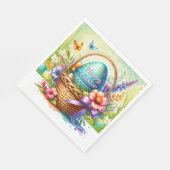 Easter Basket Eggs & Spring Flowers スタンダードランチョンナプキン (角)