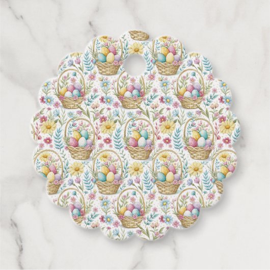 Easter Basket & Spring Floral Pattern フェイバータグ (正面)