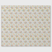 Easter Basket & Spring Floral Pattern ラッピングペーパー (フラット)