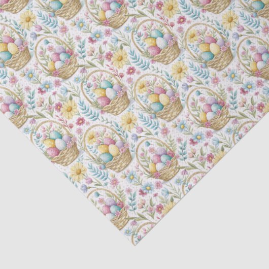 Easter Basket & Spring Floral Pattern 薄葉紙 (詳細)