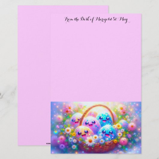 Easter Basket Stationery 便箋 (正面/裏面)