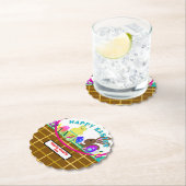 Easter Basket Yellow Blue Chick Egg Rabbit ペーパーコースター (インサイチュ)