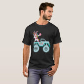 Easter Bearded Dragon Bunny Riding Monster Truck T Tシャツ (正面フル)