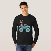 Easter Bearded Dragon Bunny Riding Monster Truck T Tシャツ (正面フル)