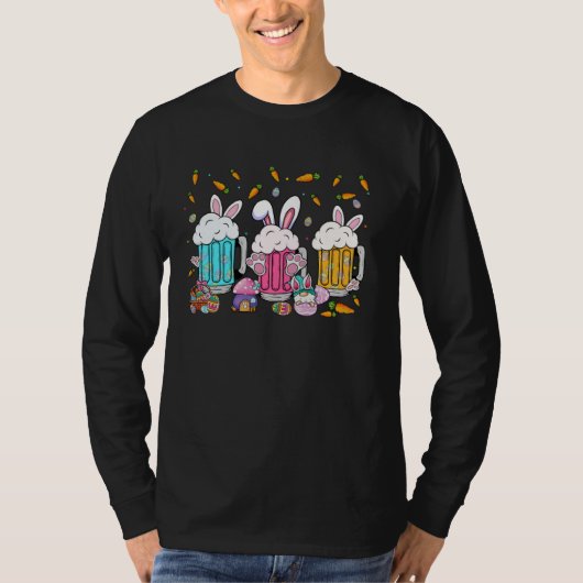 Easter Beer Glasses Bunny Ears Alcohol Drinking Pa Tシャツ (正面)
