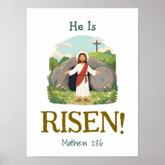 Easter Bible Verse Kids Christian Scripture ポスター
