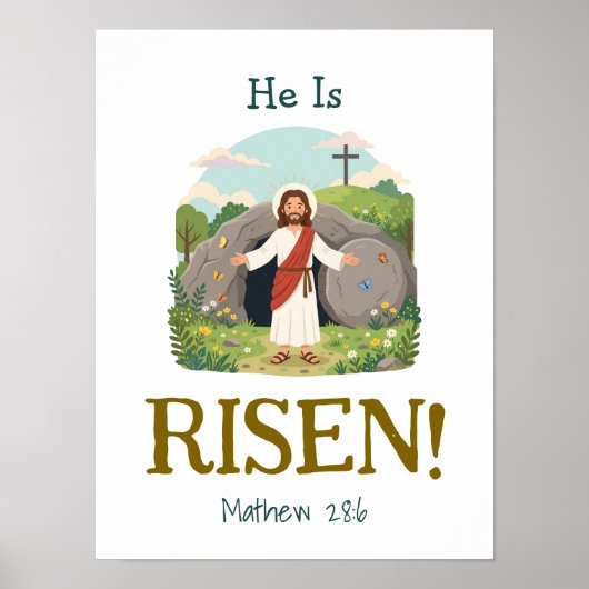 Easter Bible Verse Kids Christian Scripture ポスター (正面)