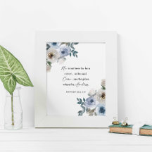 Easter Bible Verse Wall Art Matthew 28:6 Floral