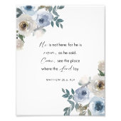 Easter Bible Verse Wall Art Matthew 28:6 Floral フォトプリント (正面)