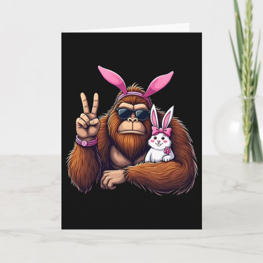 Easter Bigfoot Bunny Funny Easter Day Sasquatch Bo カード (正面)