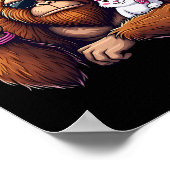 Easter Bigfoot Bunny Funny Easter Day Sasquatch Bo ポスター (角)