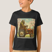 Easter bigfoot bunny tractor funny spring tシャツ (正面)