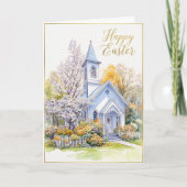 Easter Blessing Watercolor Spring Church Floral カード (正面)
