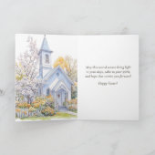 Easter Blessing Watercolor Spring Church Floral カード (内部)