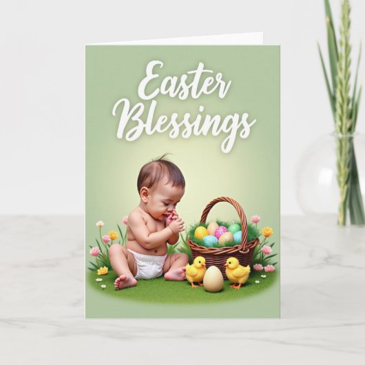 Easter Blessings Baby Spring Card カード (正面)