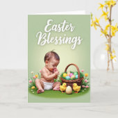 Easter Blessings Baby Spring Card カード (黄色い花)